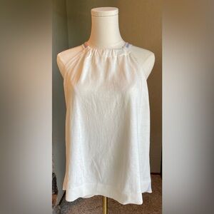Loft mixed media tie back halter top XS nwt